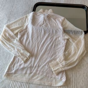 Sanctuary Mock-Neck Lace Blouse